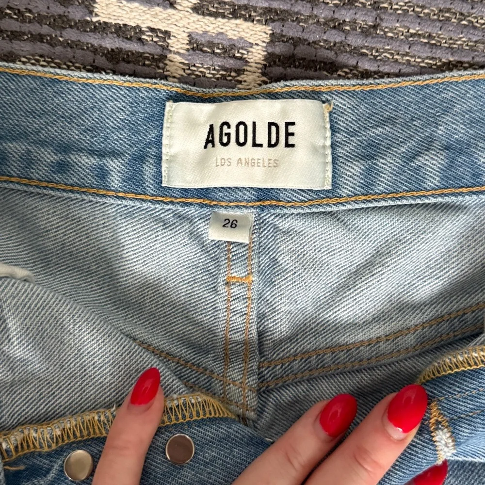 Agolde Parker Cut Off Short Animate Denim Button Fly - Picture 3 of 6